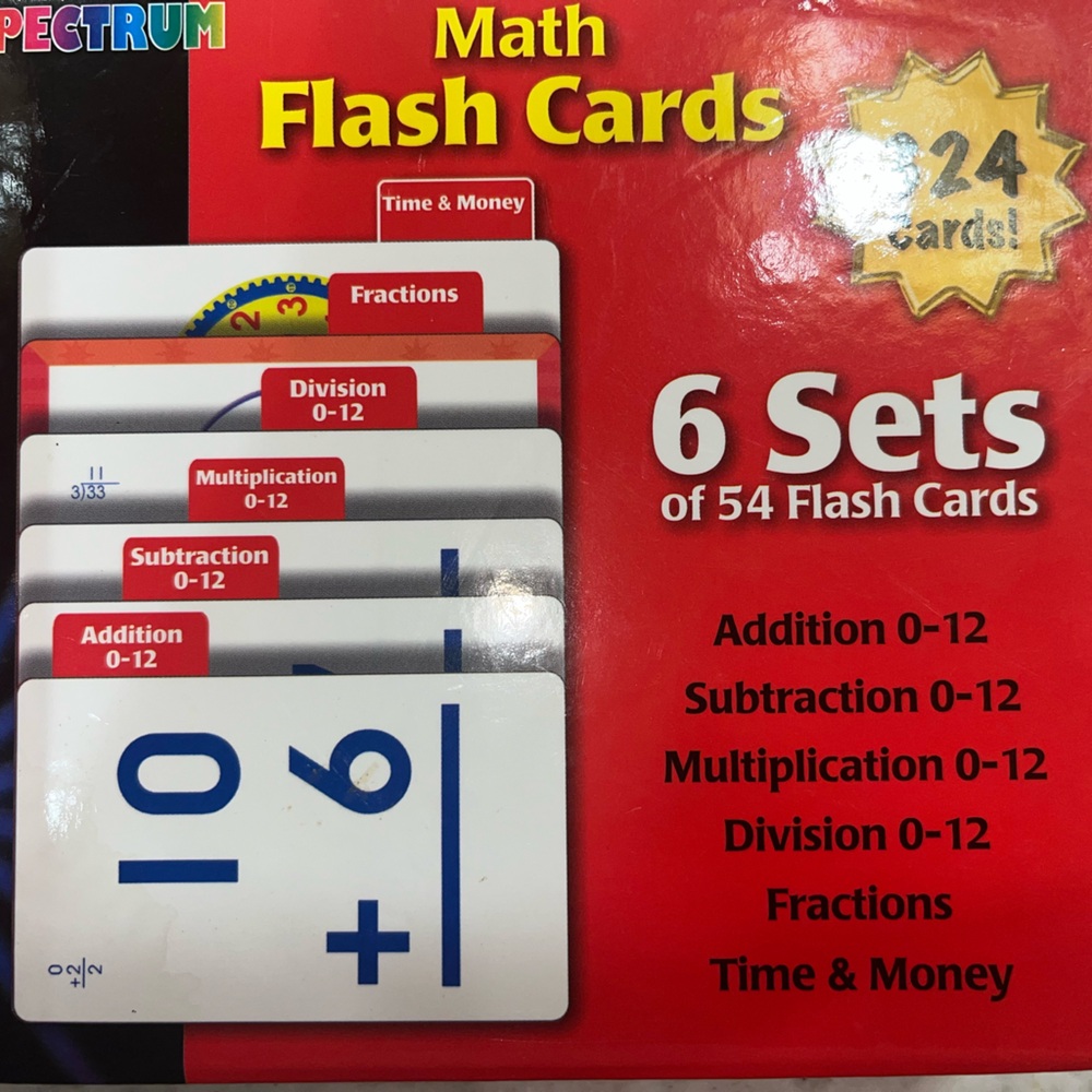 Math Flash Cards - Red - Picture 5 of 8